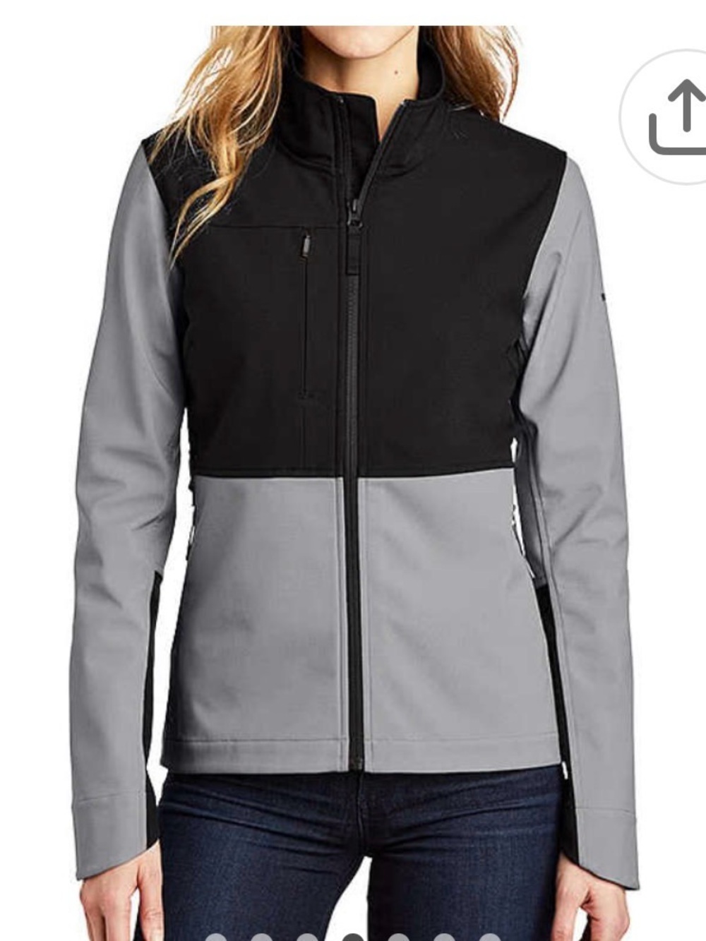 The North Face Castle Rock  Two-Tone Softshell Jacket - Black & Light Gray